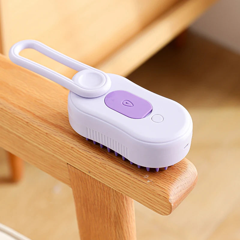 Electric Pet Steam Brush 3-in-1 Grooming & Massage Comb