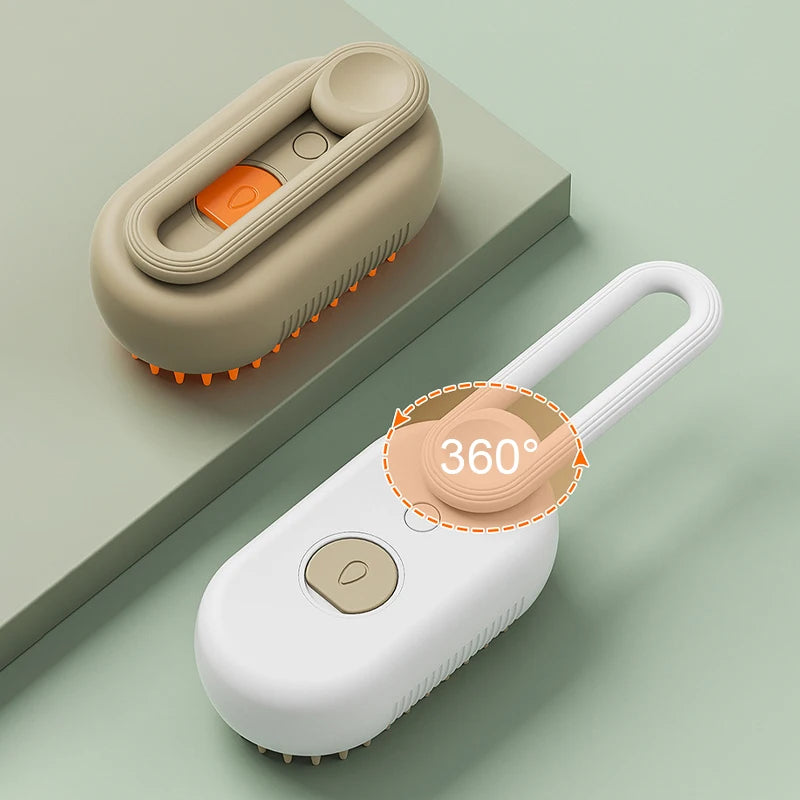 Electric Pet Steam Brush 3-in-1 Grooming & Massage Comb