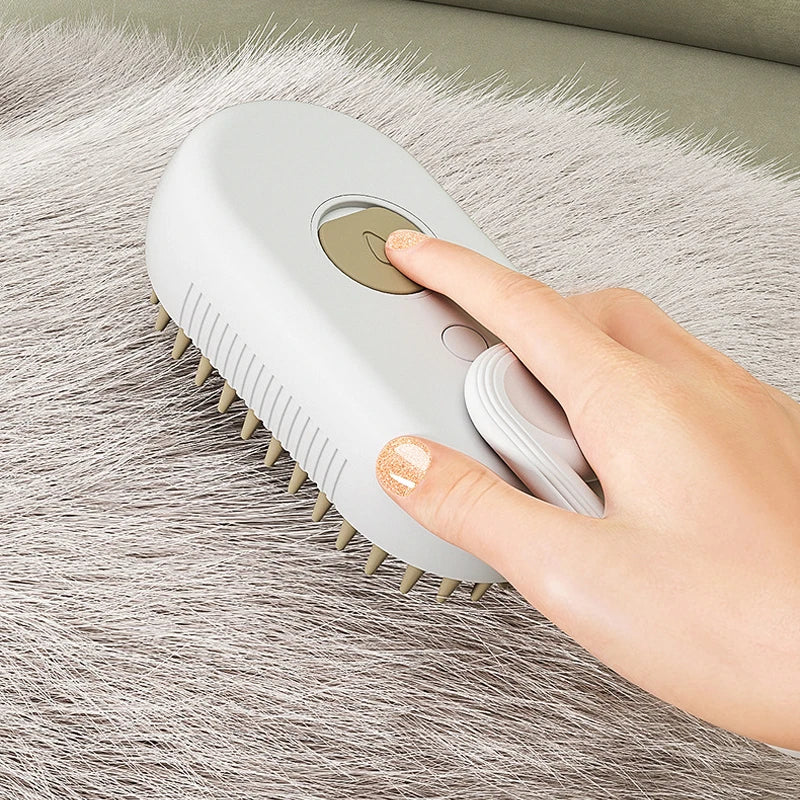 Electric Pet Steam Brush 3-in-1 Grooming & Massage Comb